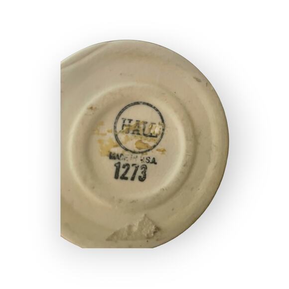 Vintage Hall Pottery 1273 Brown Coffee 4 Pedestal Mugs - Picture 2 of 2